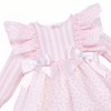 *Clearance* Pink Floral Frilly Shoulder Puff Dress with Pants "MYDB2476"