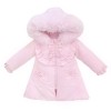 *Clearance* Baby Girl Pink Puffer Coat with Faux Fur Hood "MYD411P"