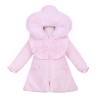 *Clearance* Baby Girl Pink Puffer Coat with Faux Fur Hood "MYD411P"