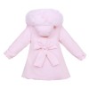 *Clearance* Baby Girl Pink Puffer Coat with Faux Fur Hood "MYD411P"