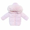 *Clearance* Baby Girl Pink Puffer Coat with Faux Fur Hood "MYD412P"