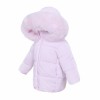 *Clearance* Baby Girl Pink Puffer Coat with Faux Fur Hood "MYD412P"
