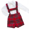 *Clearance* Baby Boy Red Tartan Dungaree with Shirt "2418"