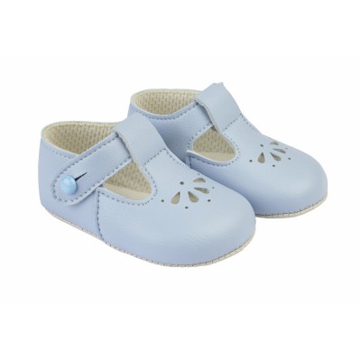 Blue Matt T-Bar Pram Shoes...