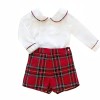 *Clearance* Baby Boy Red Tartan Short with White Shirt "2419"