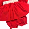 *Clearance* Baby Girl Red Velvet Smocked Dress with Knickers "2421"