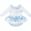 *Clearance* Baby Girl Blue Floral Frilly Skirt with Shirt "MYDB2457B"