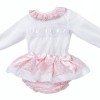 *Clearance* Baby Girl Pink Floral Frilly Skirt with Shirt "MYDB2457P"