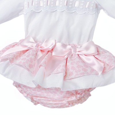 *Clearance* Baby Girl Pink Floral Frilly Skirt with Shirt "MYDB2457P"