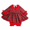 *Clearance* Baby Girl Red Tartan Hand Smocked Dress with Knickers "2372"
