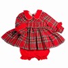 *Clearance* Baby Girl Red Tartan Hand Smocked Dress with Knickers "2372"