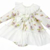 *Clearance* Baby Girl Cream Floral Big Collar Dress with Pants "MYDB2478"
