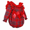*Clearance* Baby Girl Red Tartan Frilly Shoulder Romper "2425"