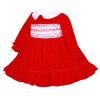 *Clearance* Baby Girl Red Velvet Hand Smocked Dress "2430"