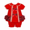 *Clearance*  Baby Girl Red Velvet Tartan Dress with Knickers "2431"