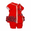 *Clearance*  Baby Girl Red Velvet Tartan Dress with Knickers "2431"