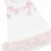 Baby Girl White Waffle Dress with Fur Bottom "8612WP"