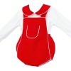 *Clearance* Baby Unisex Red Cotton Romper with Shirt "2432"
