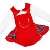 *Clearance* Baby Girl Red Tartan Frilly Romper with Shirt "2433"