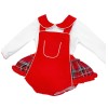 *Clearance* Baby Girl Red Tartan Frilly Romper with Shirt "2433"