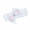 Baby Girl One Size White Pink Bow Headband