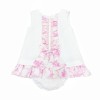 Baby Girl Waffle Dress Pink Floral Details with Pants "2503"