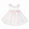 Baby Girl Pink Tulle Mesh Dress with Satin Bow "2508 Pink"