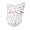 Baby Girl Pink Teddy Print Frilly Shoulder Romper "MYD25028"