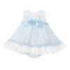 Baby Girl Blue Sheer Smocked Puff Ball Dress with Pants "MYD25033"