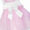 Baby Girl Fuchsia Pink Tulle Mesh Dress with Satin Bow "2508 FP"