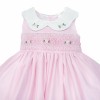 Baby Girl Pink Cotton Hand Smocked Petal Collar Dress "2514"