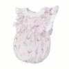Baby Girl Pink Teddy Print Frilly Shoulder Romper "2515"