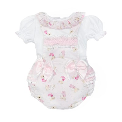 Baby Girl Pink Teddy Frilly...