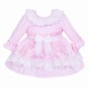 *Clearance* Baby Girl Pink Jacquard Lacey Puff Ball Dress "2424"
