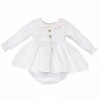 Baby Girl White Floral Puff Dress with Pants "MYD25207"