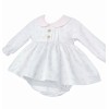 Baby Girl White Floral Puff Dress with Pants "MYD25207"
