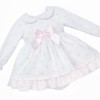 Baby Girl Pink Bow Print Puff Ball Dress with Pants "MYD25213"