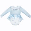 Baby Girl White Blue Sheepy Frilly Bottom Romper with Shirt "MYD25235"