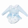 Baby Girl White Blue Sheepy Frilly Bottom Romper with Shirt "MYD25235"