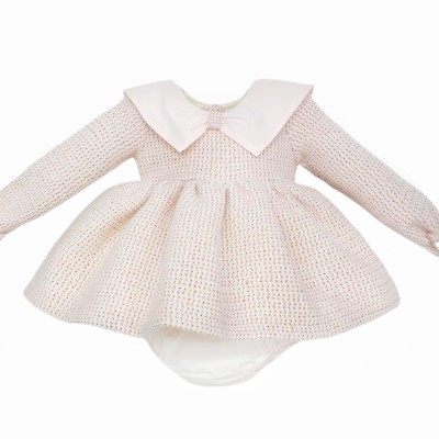 Baby Girl Pink Peach Cozy Winter Dress with Pants "MYD25229"