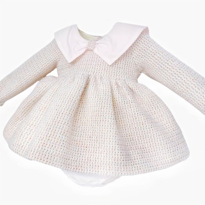 Baby Girl Pink Peach Cozy Winter Dress with Pants "MYD25229"