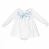 Baby Girl White Blue Love Heart Smock Dress with Pants "MYD25216B"