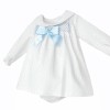 Baby Girl White Blue Love Heart Smock Dress with Pants "MYD25216B"
