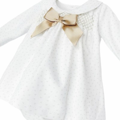 Baby Girl Camel Love Heart Smock Dress with Pants "MYD25216C"