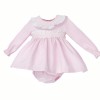 Baby Girl Pink Cotton Puff Ball Smock Dress with Pants "MYD25243"