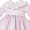 Baby Girl Pink Cotton Puff Ball Smock Dress with Pants "MYD25243"