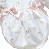 Baby Girl Pink Cotton Teddy Frilly Shoulder Romper "MYD25203"