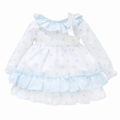 Baby Girl Blue Bow Print...
