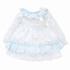 Baby Girl Blue Bow Print Puff Ball Dress with Pants "MYD25215"
