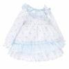 Baby Girl Blue Bow Print Puff Ball Dress with Pants "MYD25215"